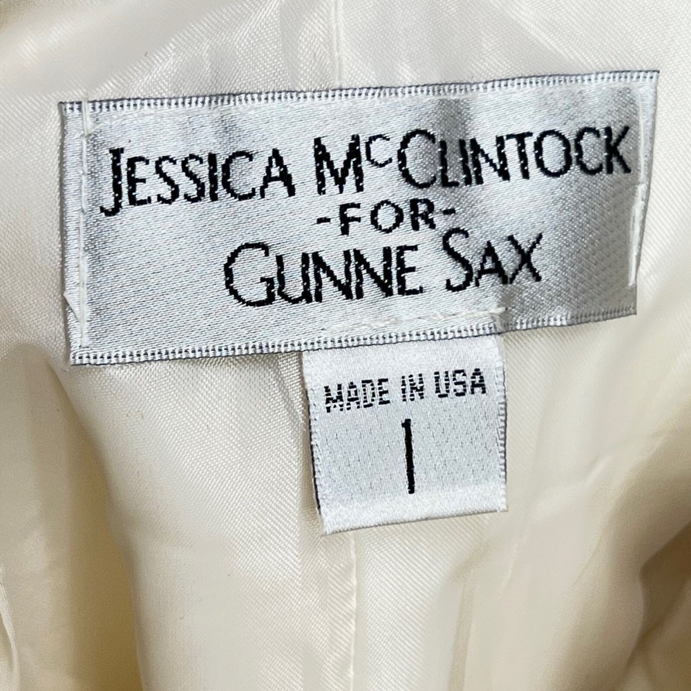 JESSICA McCLINTOCK for GUNNE SAX‎ Gold Strapless Dress 1 Bridal Wedding Short - Picture 6 of 8